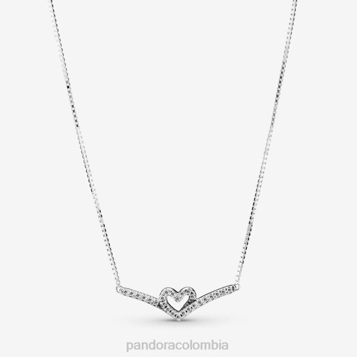 Pandora Collar Collier con corazón de espoleta brillante Plata esterlina J2LX774 accesorios