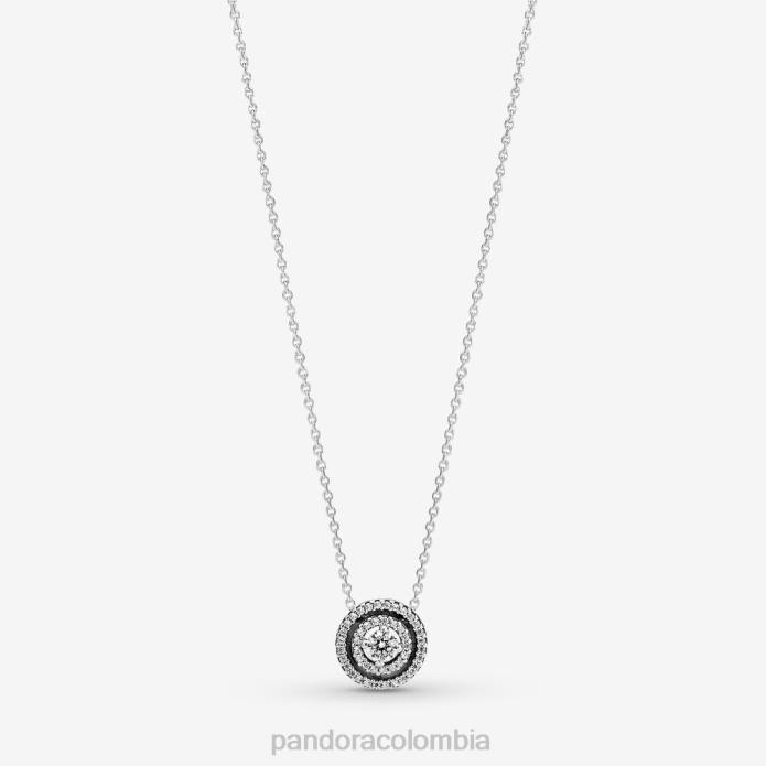 Pandora Collar Collier con doble halo brillante Plata esterlina J2LX773 accesorios