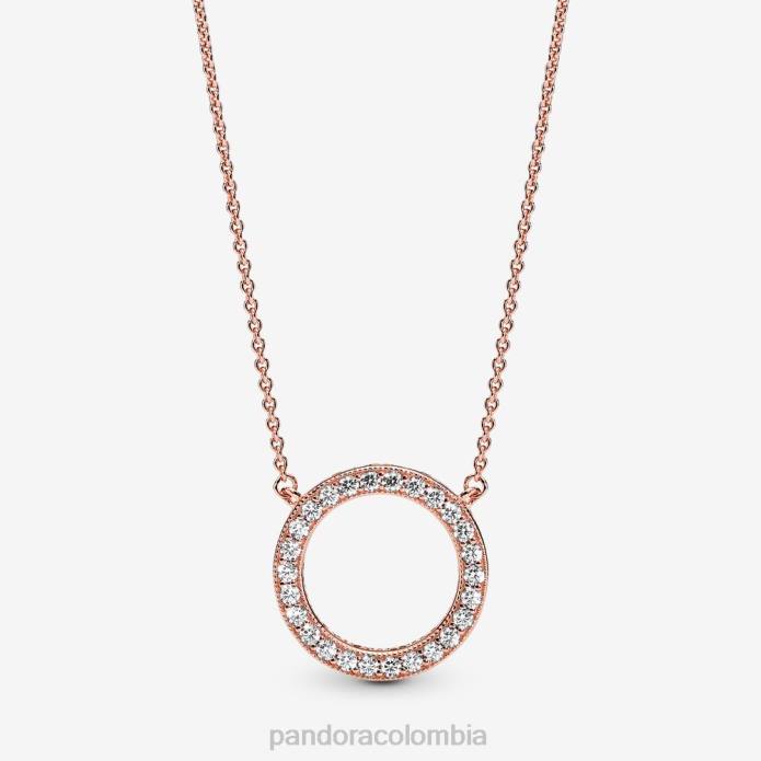 Pandora collar círculo de brillo Oro de Rose plateado J2LX742 accesorios