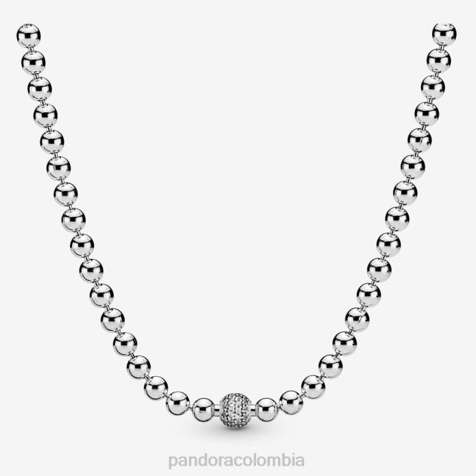 Pandora collar de cuentas y pavé Plata esterlina J2LX797 accesorios