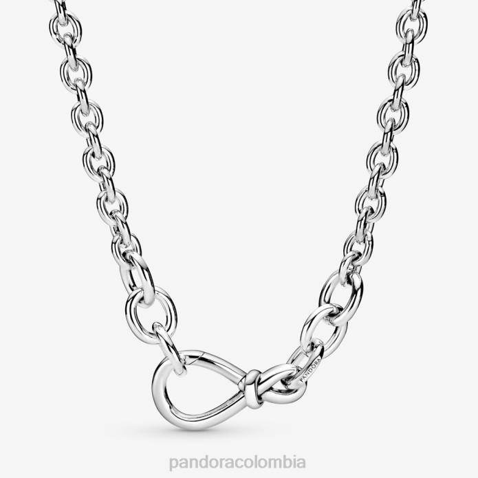 Pandora collar grueso de cadena con nudo infinito Plata esterlina J2LX806 accesorios
