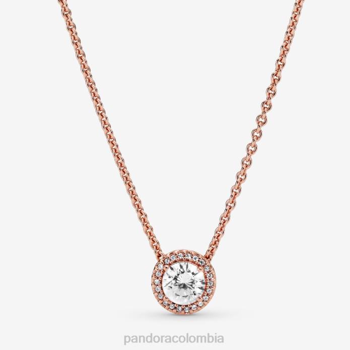 Pandora collar redondo con halo brillante Oro de Rose plateado J2LX706 accesorios