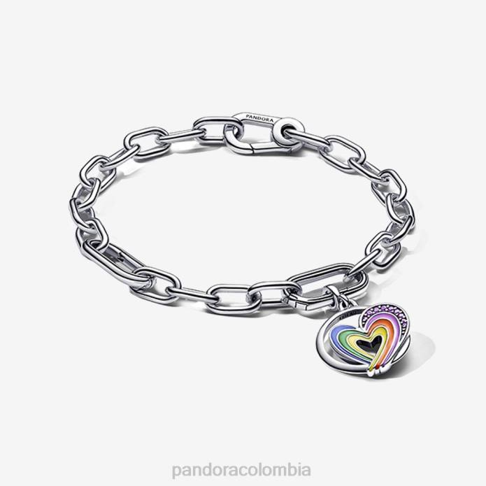 Pandora Me conjunto de pulsera de corazón arcoíris color estándar J2LX471 accesorios