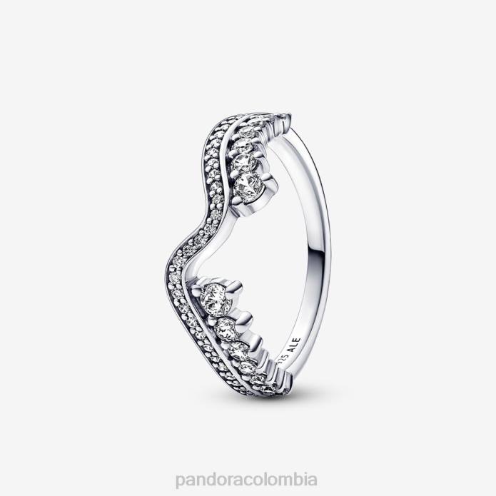 Pandora conjunto de anillos brillantes con ondas asimétricas color estándar J2LX607 accesorios