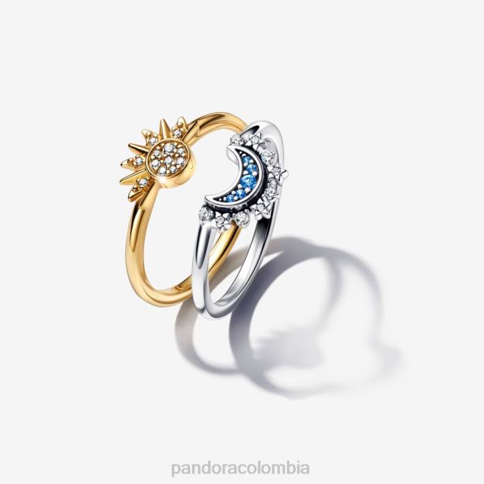 Pandora conjunto de anillos celestiales de sol y luna color estándar J2LX694 accesorios