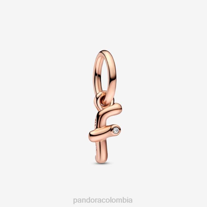 Pandora Charm colgante con la letra f del alfabeto Oro de Rose plateado J2LX277 accesorios