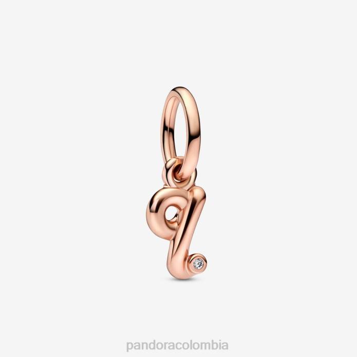 Pandora Charm colgante con la letra q del alfabeto Oro de Rose plateado J2LX261 accesorios