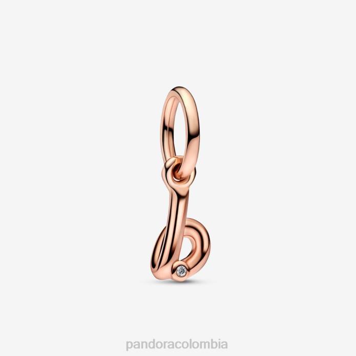 Pandora Charm colgante con letra b y alfabeto Oro de Rose plateado J2LX207 accesorios