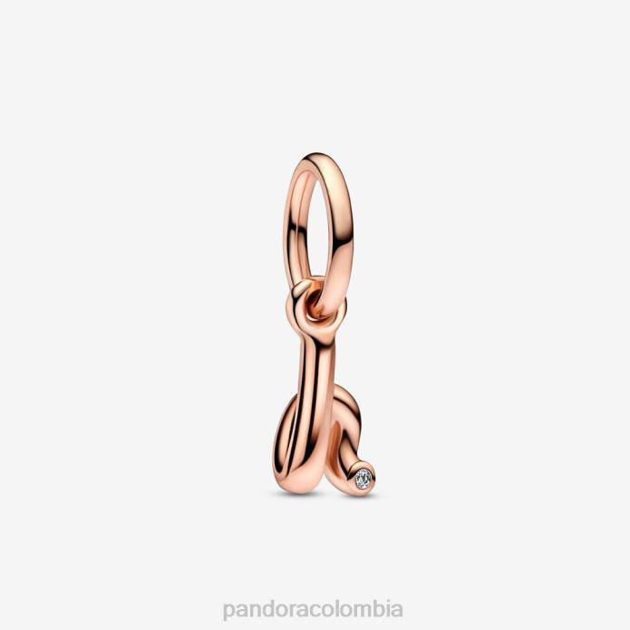 Pandora Charm colgante con letra h y alfabeto Oro de Rose plateado J2LX247 accesorios