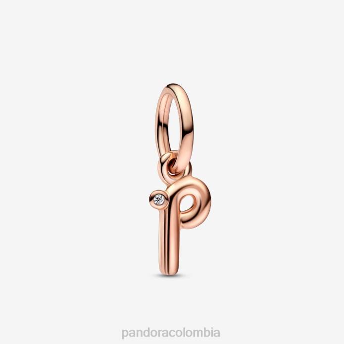 Pandora Charm colgante con letra p del alfabeto Oro de Rose plateado J2LX251 accesorios