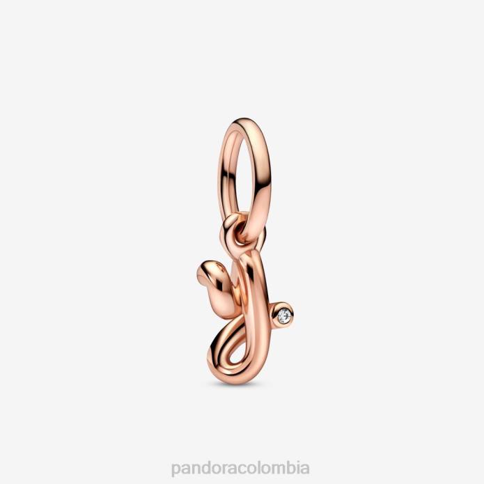 Pandora Charm colgante con letra y alfabeto Oro de Rose plateado J2LX262 accesorios