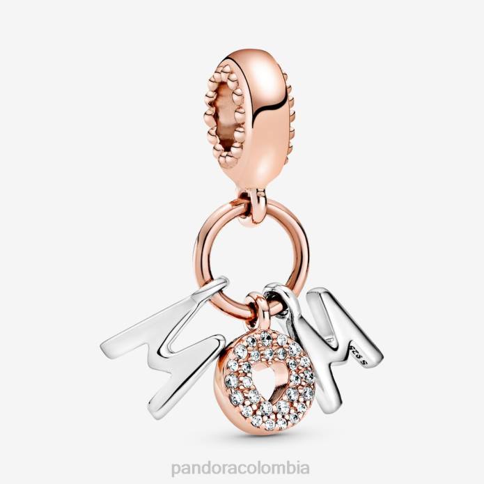 Pandora Charm colgante con letras de mamá Dos tonos J2LX273 accesorios