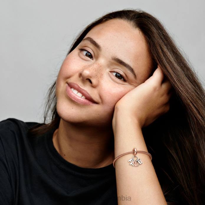 Pandora Charm colgante con letras familiares Dos tonos J2LX122 accesorios