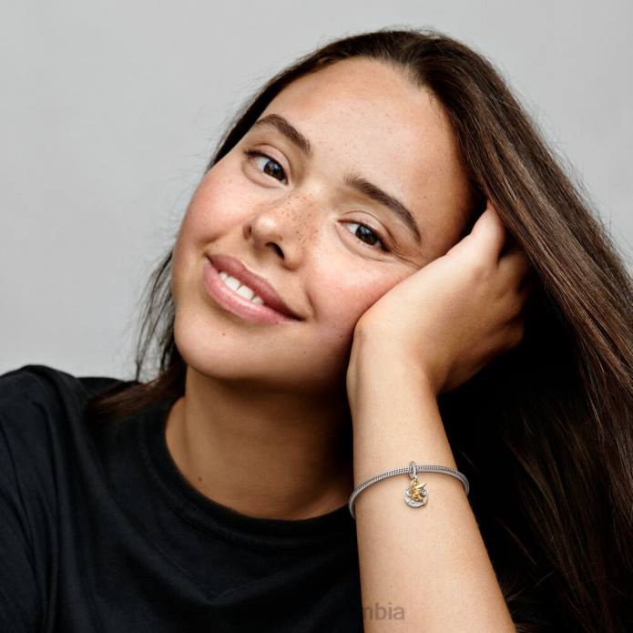 Pandora Charm colgante Tinker Bell Noche Celestial de Disney Dos tonos J2LX96 accesorios