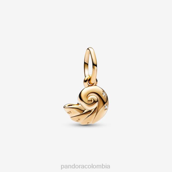 Pandora Charm colgante concha encantada de la sirenita de Disney Chapado en oro J2LX89 accesorios