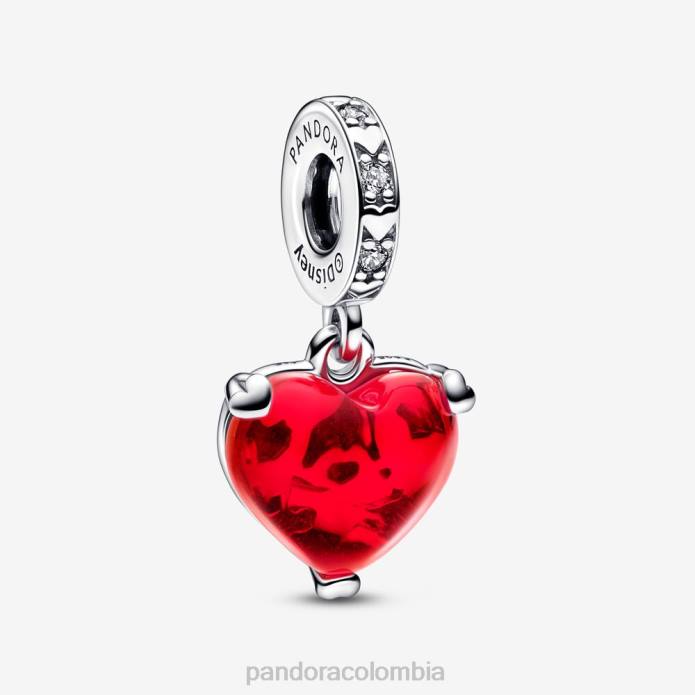 Pandora Charm colgante de cristal de Murano con beso de Mickey y Minnie Mouse de Disney plata esterlina/rojo J2LX280 accesorios