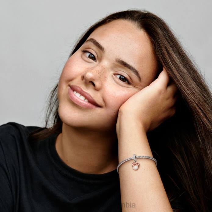 Pandora Charm colgante doble con silueta de Minnie Mouse de Disney Dos tonos J2LX138 accesorios