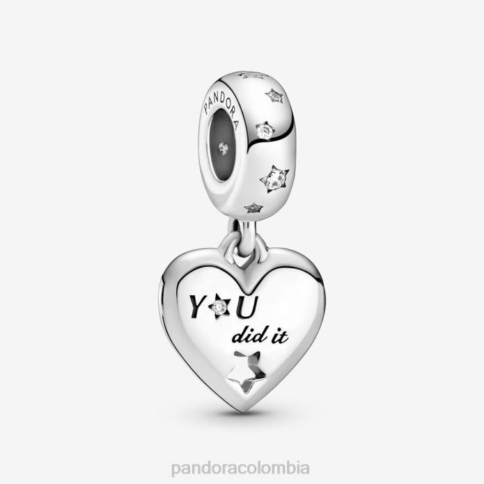 Pandora Charm colgante Felicitaciones, corazón y estrellas Plata esterlina J2LX314 accesorios