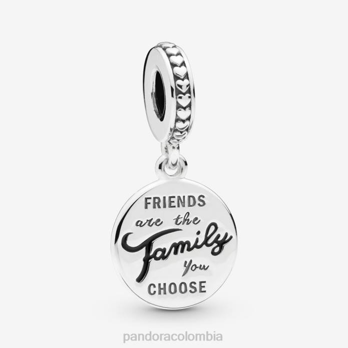 Pandora Charm colgante "Los amigos son familia" Plata esterlina J2LX75 accesorios