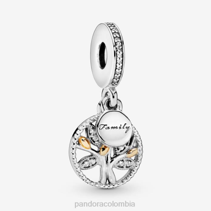 Pandora Charm colgante brillante con árbol genealógico Dos tonos J2LX242 accesorios