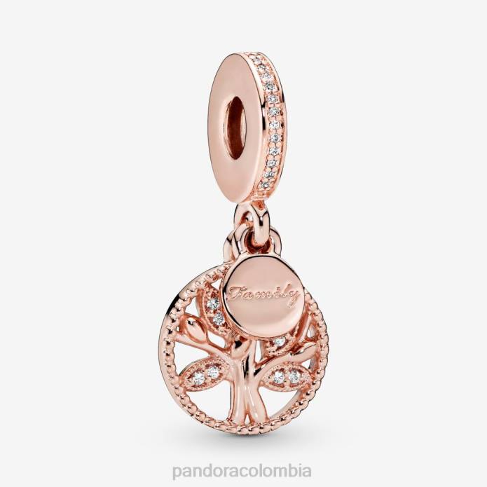 Pandora Charm colgante brillante con árbol genealógico Oro de Rose plateado J2LX243 accesorios