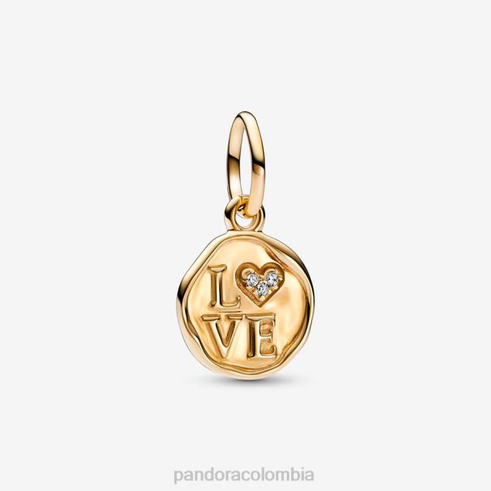 Pandora Charm colgante brillante con sello de amor oro J2LX275 accesorios