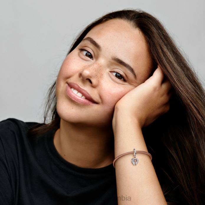 Pandora Charm colgante con alas de ángel y brújula celestial Dos tonos J2LX248 accesorios