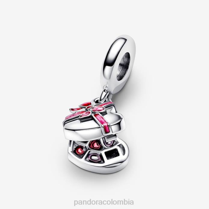 Pandora Charm colgante con caja de regalo de chocolate y corazón que se puede abrir Plata esterlina J2LX233 accesorios