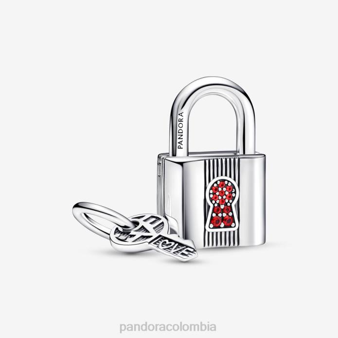Pandora Charm colgante con candado y llave Plata esterlina J2LX259 accesorios