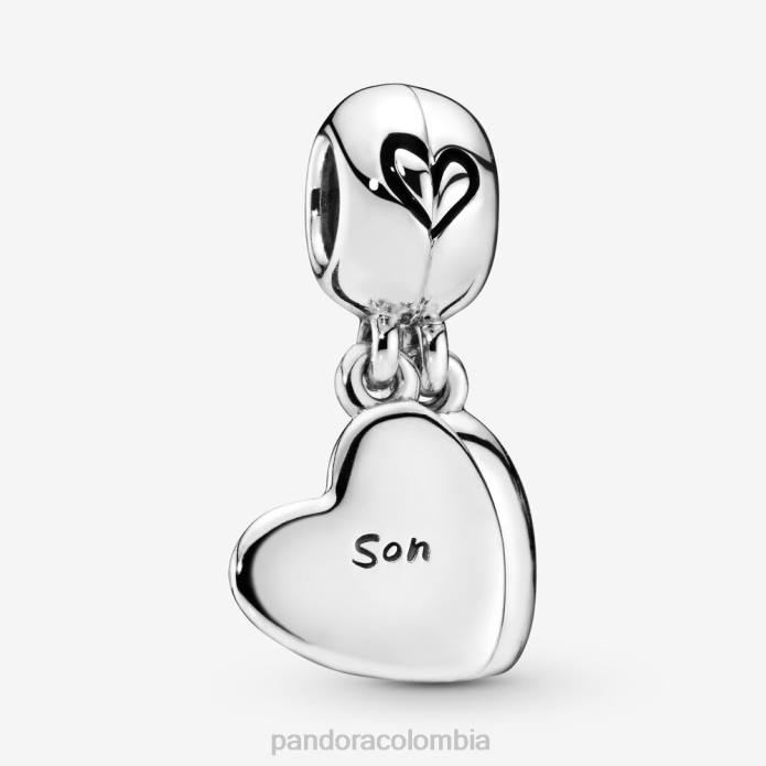 Pandora Charm colgante con corazón dividido de madre e hijo Plata esterlina J2LX84 accesorios