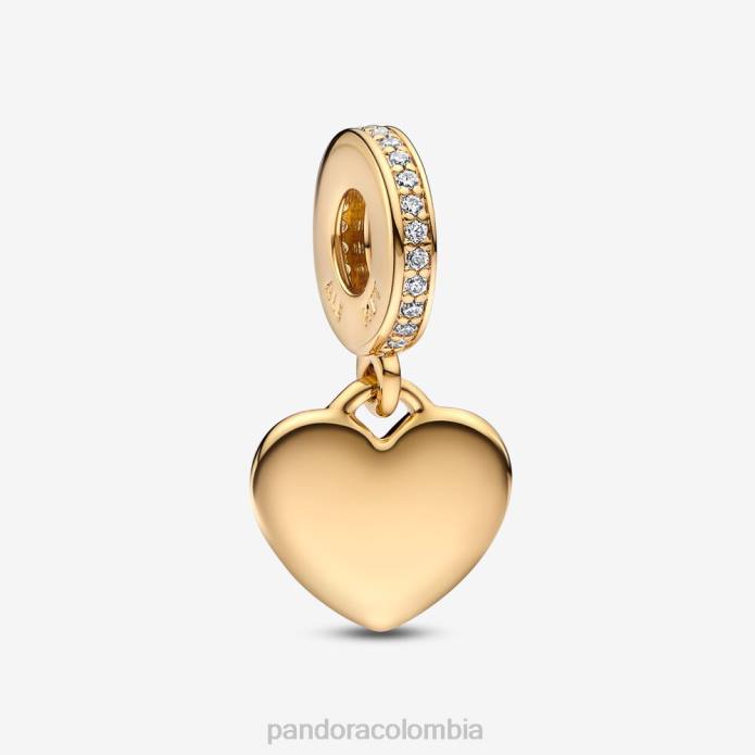 Pandora Charm colgante con etiqueta de corazón grabable Chapado en oro J2LX125 accesorios