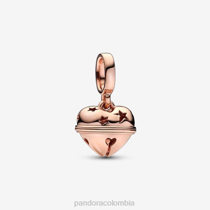 Pandora Charm colgante con forma de campana festiva Oro de Rose plateado J2LX268 accesorios