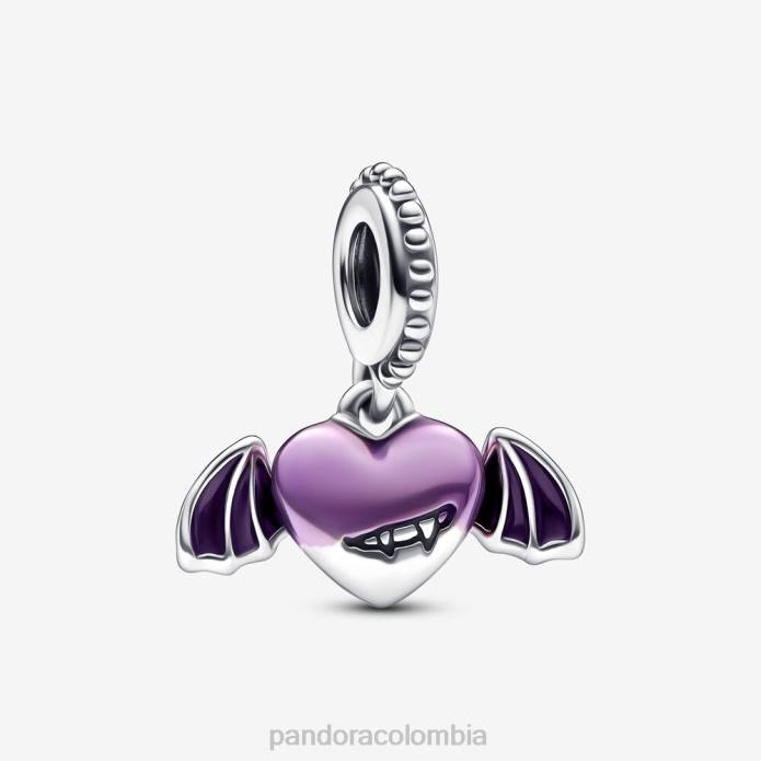 Pandora Charm colgante con forma de corazón con alas de vampiro Plata esterlina J2LX196 accesorios