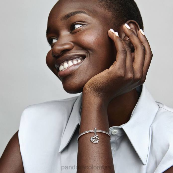 Pandora Charm colgante con forma de corazón y árbol genealógico Dos tonos J2LX315 accesorios