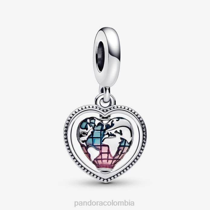 Pandora Charm colgante con forma de globo y corazón giratorio familiar Plata esterlina J2LX164 accesorios