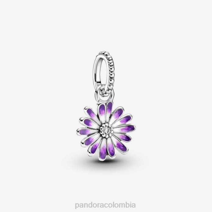 Pandora Charm colgante con forma de margarita morada Plata esterlina J2LX174 accesorios