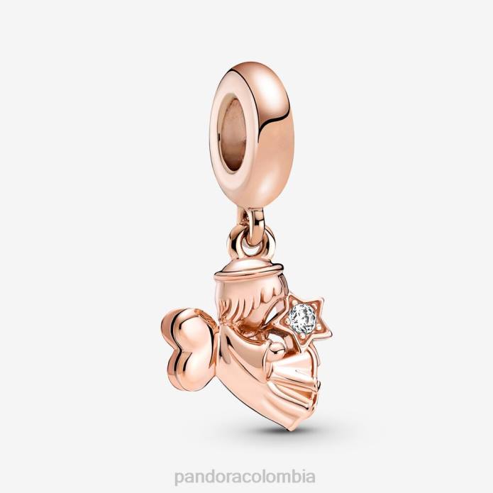 Pandora Charm colgante con forma de ángel con alas en forma de corazón Oro de Rose plateado J2LX202 accesorios
