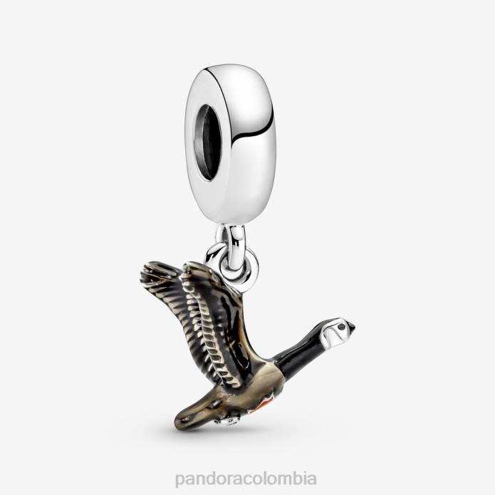 Pandora Charm colgante con ganso canadiense y hoja de arce Plata esterlina J2LX256 accesorios