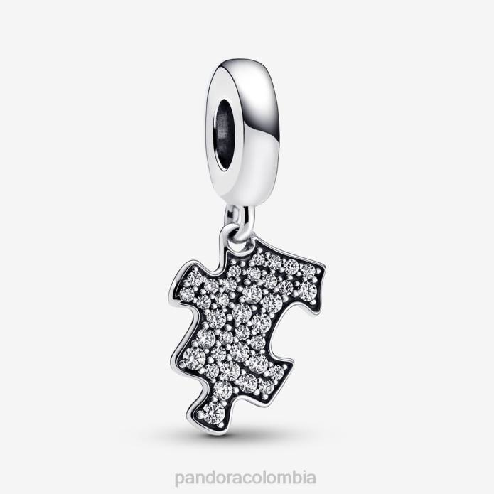Pandora Charm colgante con pieza de rompecabezas brillante Plata esterlina J2LX110 accesorios