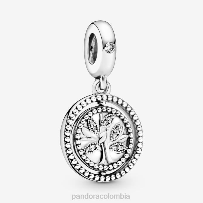 Pandora Charm colgante con árbol genealógico giratorio Plata esterlina J2LX183 accesorios