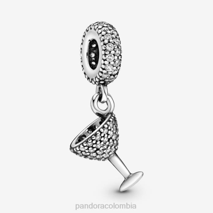 Pandora Charm colgante de copa de cóctel pavimentada Plata esterlina J2LX145 accesorios