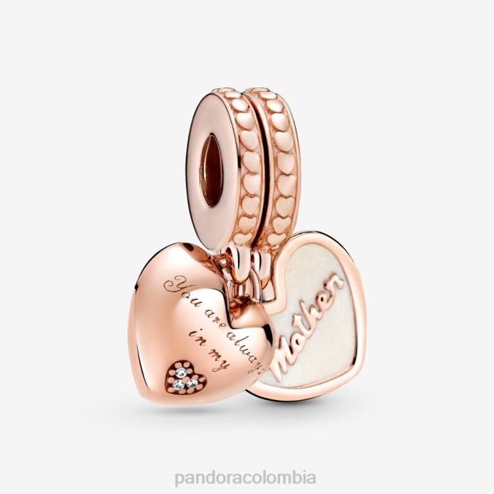 Pandora Charm colgante dividido siempre estás en mi corazón Oro de Rose plateado J2LX245 accesorios