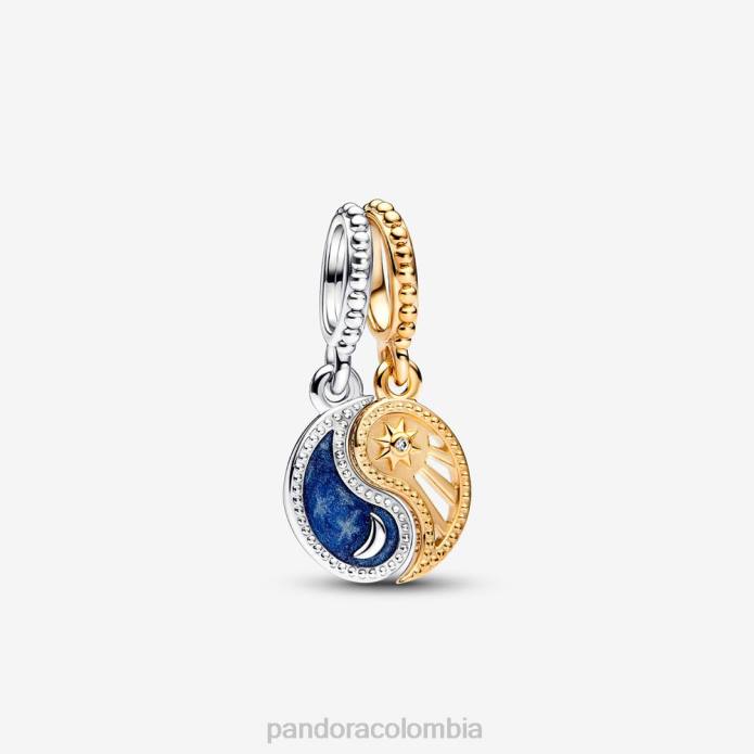 Pandora Charm colgante divisible de sol y luna Dos tonos J2LX54 accesorios