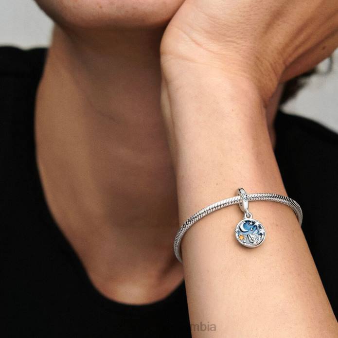 Pandora Charm colgante doble con cielo nocturno para acampar Plata esterlina J2LX167 accesorios