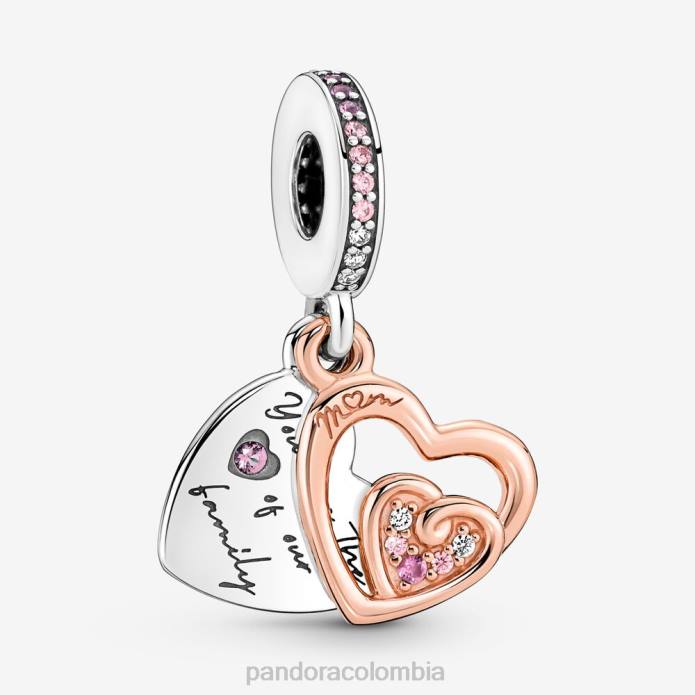 Pandora Charm colgante doble con corazones infinitos entrelazados Dos tonos J2LX253 accesorios