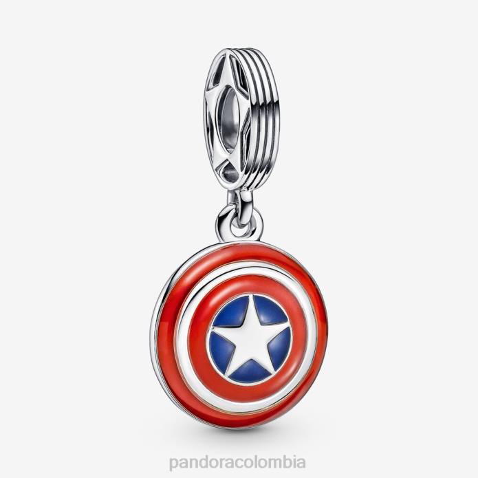 Pandora Charm colgante escudo del Capitán América de Marvel Los Vengadores Plata esterlina J2LX156 accesorios
