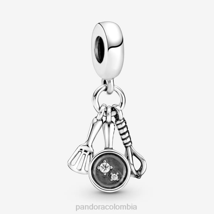 Pandora Charm colgante espátula, sartén y batidor Plata esterlina J2LX119 accesorios