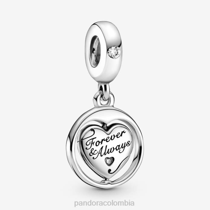 Pandora Charm colgante girando para siempre y siempre alma gemela Plata esterlina J2LX63 accesorios