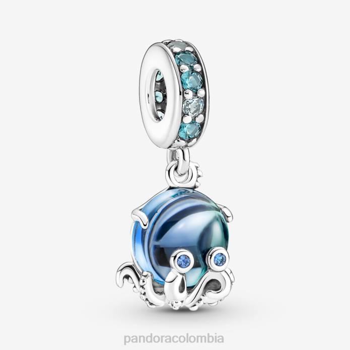 Pandora Charm colgante lindo pulpo de cristal de murano Plata esterlina J2LX117 accesorios