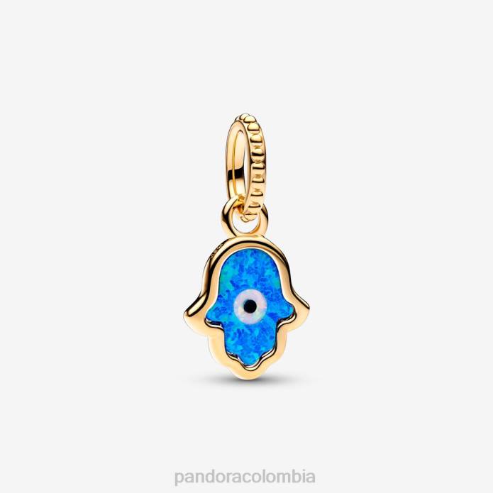 Pandora Charm colgante opalescente con forma de mano de Fátima chapado en oro/azul J2LX93 accesorios